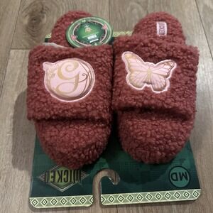 Wicked Movie Glinda/Galinda The Good Pink Princess Sherpa Slippers Med 7/8 NEW